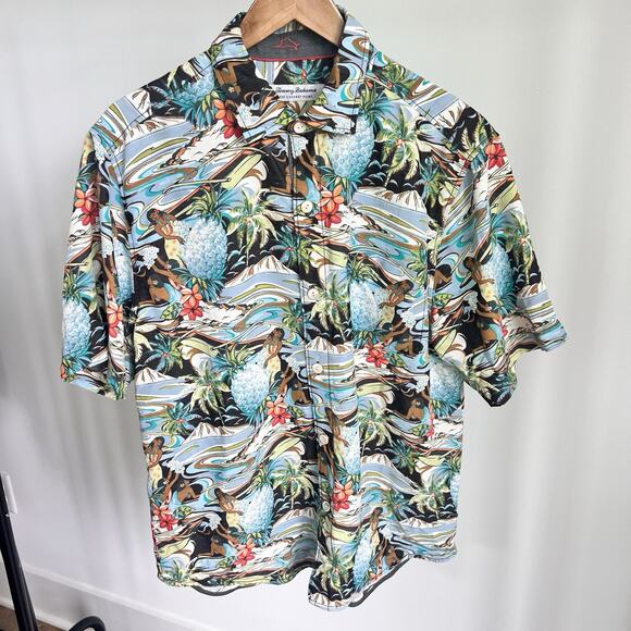Tommy Bahama Camp Shirt Coconut Point Tropical Surf Button Down Sz Medium‎ - Picture 1 of 8